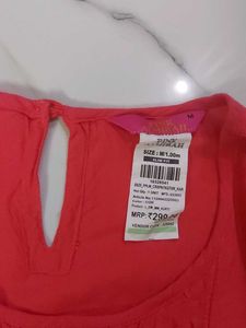 Coral Pleated Empire Waist Top
