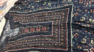 Boho Floral Print Long Sleeve Kurta