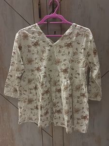 Floral Print V-Neck Tunic Top