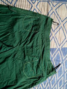 Stylish Pure Cotton Bottle Green Cargo Jorts 💚
