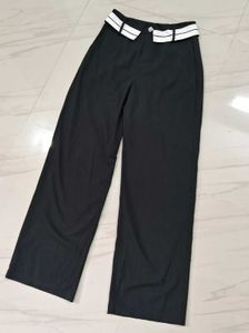 Stylish Black Pants with White Stripes