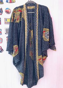 Boho Print Open Front Kimono/Shrug
