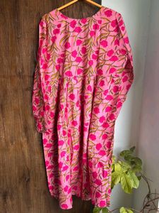 Pink Floral Print Kurta with Dupatta