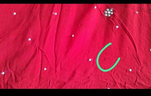 Red &amp; Multicolor Embroidered Saree With Blouse