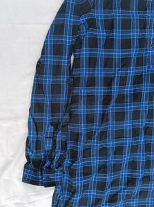 Blue Plaid Long Sleeve Shirt Dress