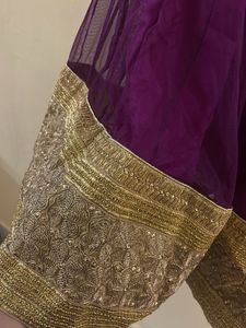 Purple Ethnic Skirt with Gold Border