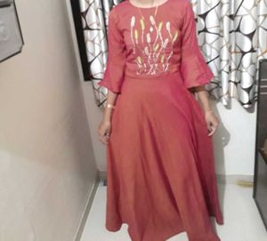 Embroidered Red Kurta