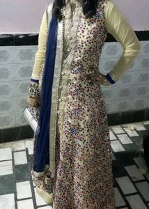 Front Open Long Kurti With Plazzo &amp; Dupatta