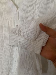 Sheer White Puff Sleeve Top
