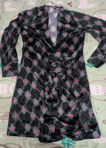 Elegant Printed Wrap Dress