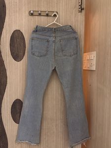 Light Wash Ripped Flare Jeans