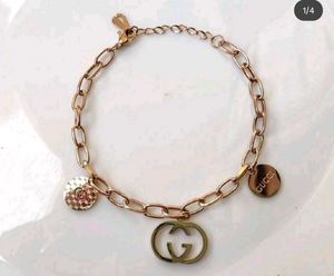 Rose Gold Chain Bracelet with Charms