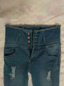 Stylish Distressed High-Waisted Jeans