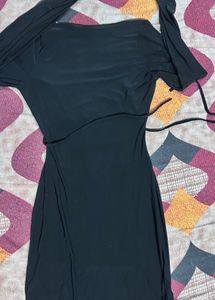 Chic Black Long Sleeve Cut-out Dress