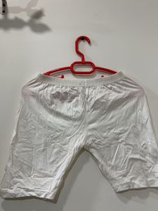 White Cotton Leggings Shorts