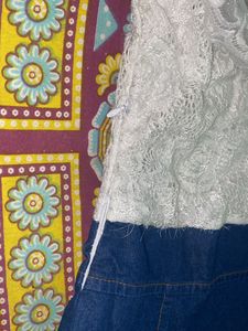 Off Shoulder Denim Party Wear Dress