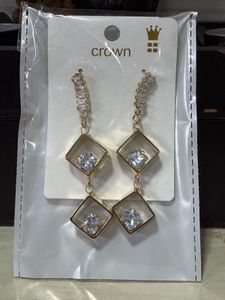 Elegant Drop Earrings with Crystal Accents