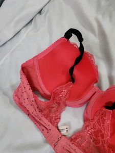 Pink Lace Padded Bra