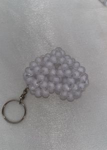 Red Beaded Heart Keychain