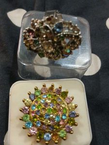 Sparkling Rhinestone Brooch & Ring Set