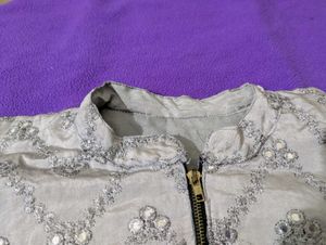 Embellished Grey Blouse