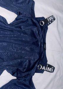 Stylish Cold Shoulder Navy Blue Top