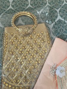 Combo of 2- Elegant Ethnic Bag &amp; Potli Clutch