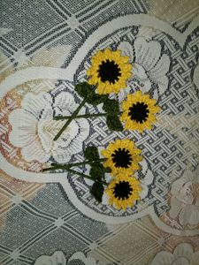 Handmade Crochet Sunflower Appliques(1piece)