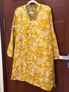 Yellow Floral Print Kurta