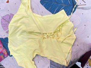 Women's Pale Yellow Button-Up Shirt