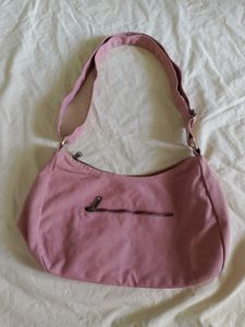 Pink canvas Shoulder Bag
