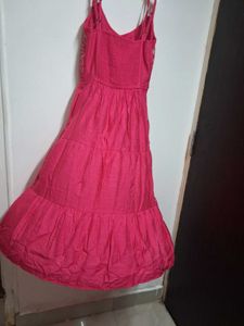 Beautiful Pink Tiered Maxi Dress