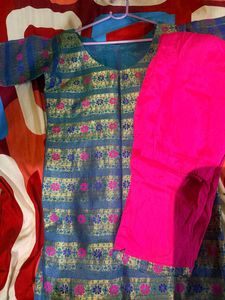Elegant Brocade Kurta with Floral Print
