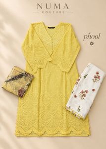 NUMA COUTURE Yellow Chikankari Kurta Set