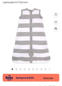 Striped Sleeveless Zip-Up Sleep Sack