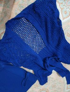 Cobalt Blue Knit Cardigan