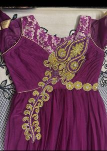 Beautiful Purple Embroidered Gown