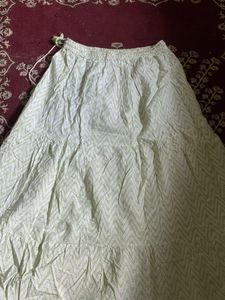 vintage white Light Green Ethnic Skirt❤️✨