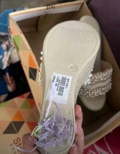 Embellished Pearl Wedge Sandals