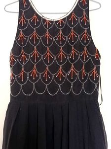 Elegant Black Beaded Midi Dress