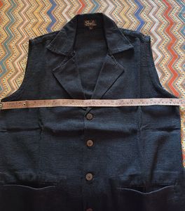 women's Sleeveless Blue Blazer Vest