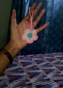 Crochet lipbalm holder  +pouch +flower keychains
