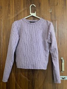 Lilac Textured Long Sleeve Top