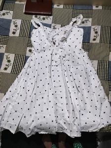 Cute White Heart Print Dress
