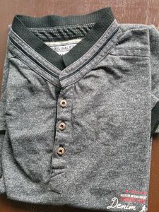 Stylish Grey Henley Shirt