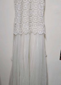 Elegant White Lace &amp; Tulle Gown