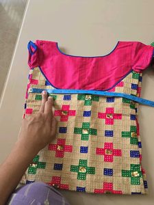 lehenga pattu pavada set 4-6yrs