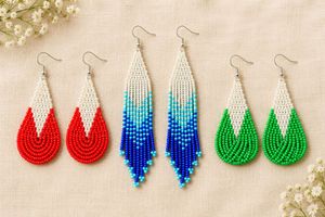 Boho Beaded Fringe Earrings