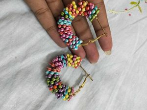 Chic Beaded Bracelet 5 earring combo