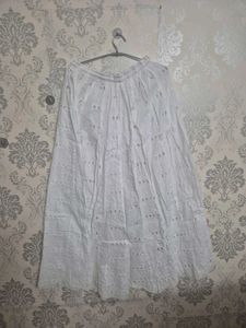 White Eyelet Cotton Maxi Skirt